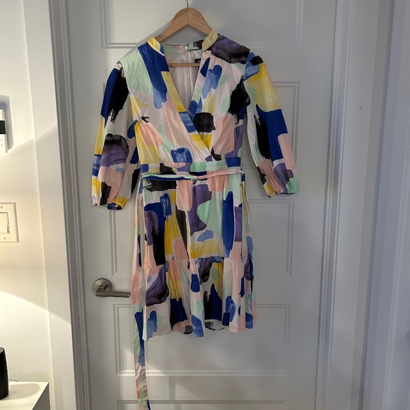 DKNY Watercolor Wrap Dress – Size 4 (New - Never Worn) - Picture 1 of 5